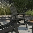 thumbnail image 3 of Merrick Lane 3 Piece Outdoor Set with 2 Black Classic Adirondack Rocking Chairs & Wood Burning Fire Pit with Poker/Spark Screen, 3 of 12