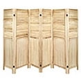 thumbnail image 2 of Ecomex 6 Panels Room Divider Half Louver-Design Wood Folding Privacy Screen, Natural, 2 of 10