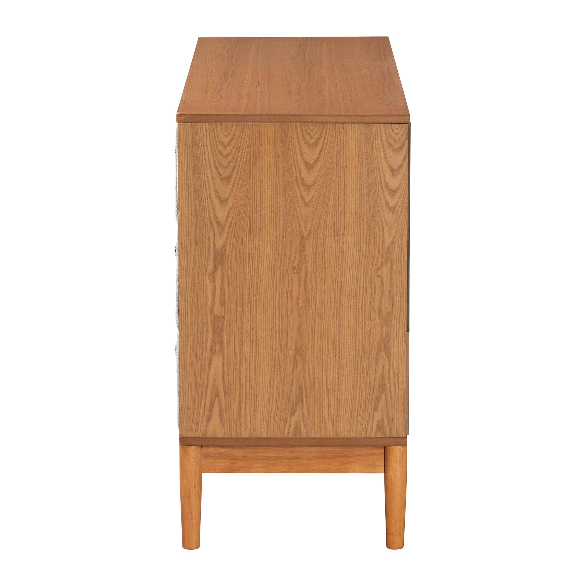 Baxton Studio Taylin Mid-Century Dresser, 6-Drawer, Grey