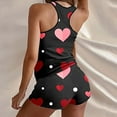 thumbnail image 5 of HYwys Women Pajama Sets 2024 Valentine's Day Love Printing Set Elastic Waist Short Pants Sleepwear Sets Black, 5 of 9