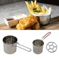 thumbnail image 1 of Stainless Steel Deep Fryer Pan, High Temperature Resistant Portable Mini Metal Fryer Pan, Deep Pot Small Frying Pan with Long Handle for Home, 1 of 7