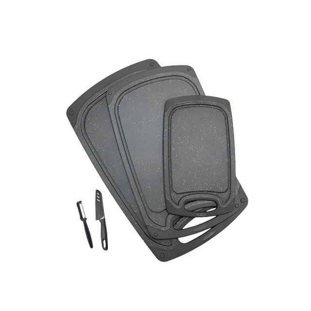 Kit Xtellar 3 Tablas Picar Cortar 3 Tamaños Resistente Cocina Color Negro Juego tablas para picar 5pzas