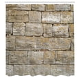 thumbnail image 2 of Ambesonne Ecru Shower Curtain, Weathered Old Stone Wall Image, 69"Wx75"L, Dark Eggshell and Pale Camel, 2 of 4
