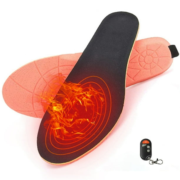 5uds. Carga 2000mAh Plantillas de zapatos con calefacción USB Almohadilla USB para clima frío (L) Negro