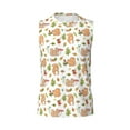 thumbnail image 6 of Lsque Squirrel And Mushroom Print Men's Cotton Blend Sleeveless Muscle Shirts (S-3XL)- Moisture Wicking, Odor Protection, UPF 30+,XX-Large, 6 of 8
