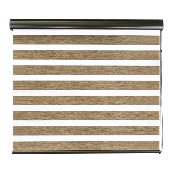 DecoKing Persiana para Ventana Sheer Elegance Wood Desing Enrollable Horizontal 140cm ancho x 180cm alto Khaky