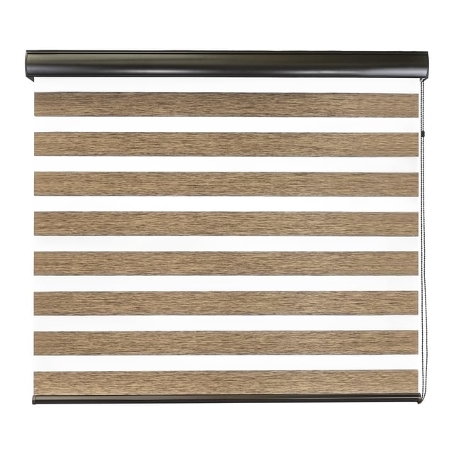 DecoKing Persiana para Ventana Sheer Elegance Wood Desing Enrollable Horizontal 140cm ancho x 220cm alto Khaky