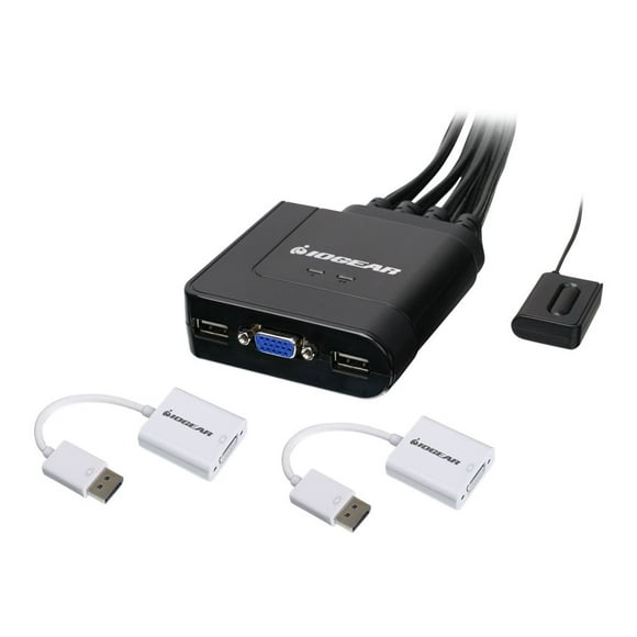 IOGEAR Kit KVM 2 Ports VGA et DisplayPort - Câbles Inclus - Interrupteur KVM / audio - 2 x KVM / audio - 1 Utilisateur local - de Bureau