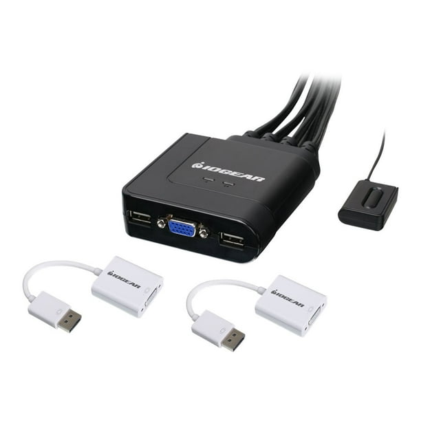 IOGEAR DisplayPort KVM VGA Kit 2 Ports et - Câbles Inclus - Commutateur KVM / audio - 2 x KVM / audio - 1 Utilisateur local - Bureau