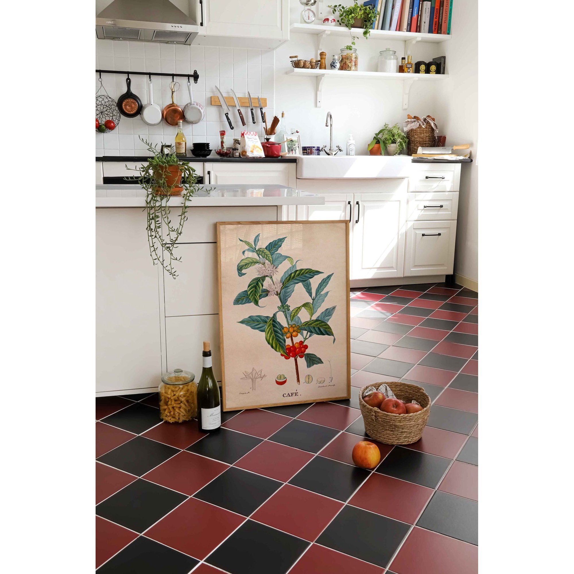 Coffee Plant Botanical Wall Art Print Vintage Cafe Illustration And Country Kitchen Decor