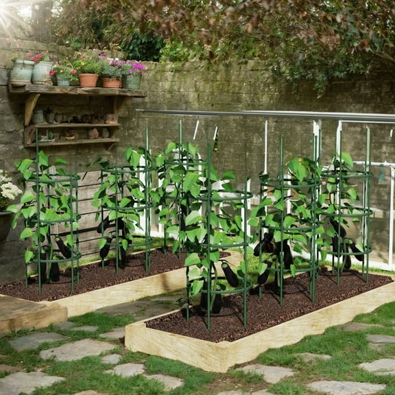 GVN Garden Climbing Plant Stand, Outdoor Plant Support Frame,3 Pack 60 inch Adjustable Tall Plant Support Trellis for Climbing Plants