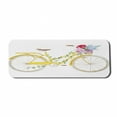 thumbnail image 1 of Vintage Computer Mouse Pad, Watercolor Style Effect Bicycle Leaves and Flowers in the Basket Pattern, Rectangle Non-Slip Rubber Mousepad Large, 31" x 12" Gaming Size, White and Yellow, by Ambesonne, 1 of 2