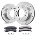 thumbnail image 1 of VEVOR Drilled and Slotted Front Brake Rotors Pads Kit for Chevy Silverado GMC, 1 of 9