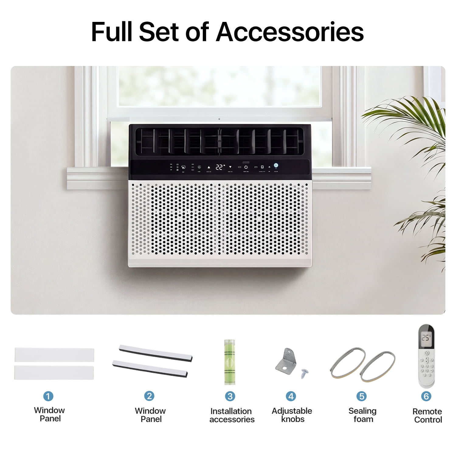 BaPiPro 12,000 BTU Smart Window Air Conditioner, WiFi & Tuya App Compatible, 6 Modes & 3 Fan Speeds, Cools Up to 550 Sq. Ft., White