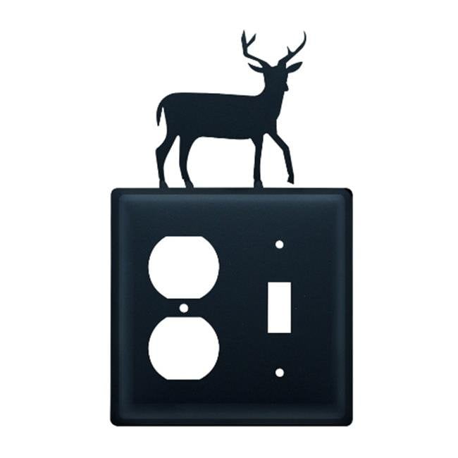 Village Wrought Iron EOS-3 Deer Outlet and Switch Cover - Black