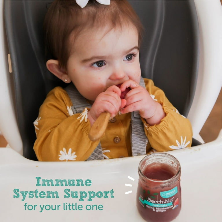 Beech Nut Naturals Immune Support Stage 3 Baby Food Apple Blueberry Ginger 4 oz Jar 10 Pack Walmart