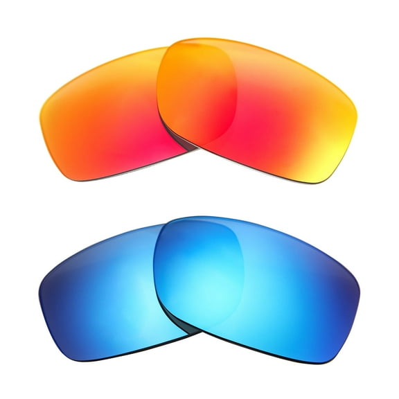 Walleva Polarized Fire Red   Ice Blue Replacement Lenses For Costa Del Mar Caballito Sunglasses