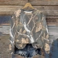 thumbnail image 3 of Women's Camo Sweatshirts Long Sleeve Maple Leaf Pullover Sweatshirt Trendy Fashion Crewneck Shirts Fall Tops, 3XL Gray, 3 of 7