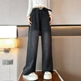 thumbnail image 2 of KAUOD Girls Straight Wide Leg Jeans Baggy Retro Cargo Denim Pants Teen Kids Fall Casual Elastic High Waist Jeans Trousers, 2 of 8