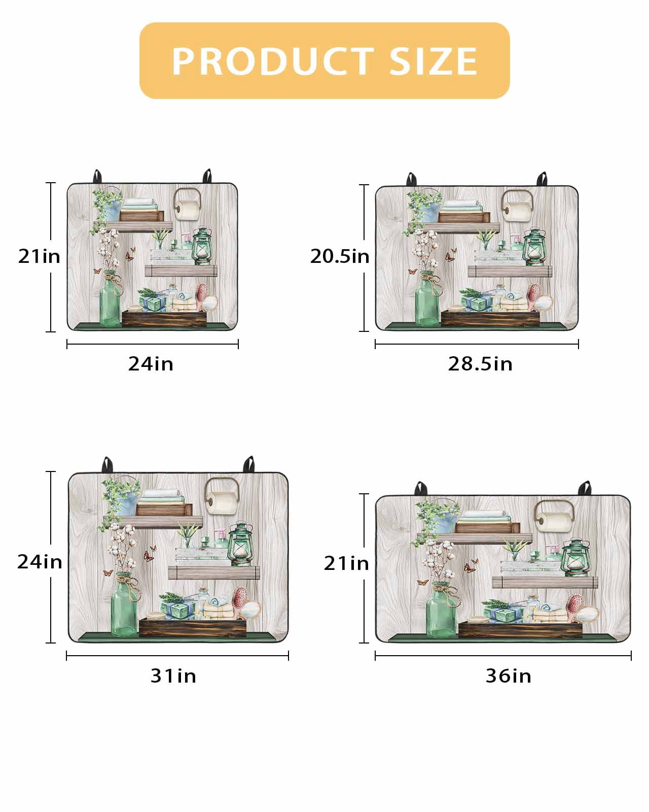 nqOlkjepod Large Induction Cooktop Protector Mat 24"x21", Green Gray Stove Top Covers for Electric Stove, Farmhouse Summer Botanical Wooden Decorative Stove Burner Cover Mats, Glass Top Stove Cover