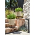 thumbnail image 5 of Veradek Demi Series Raised 12" Plastic-Stone Planter - (Sand/Brown, 2 Pack), 5 of 9