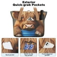 thumbnail image 2 of Tote Bag for Women - Highland Cow and Flowers Shoulder Bag - Large Utility Work Duffle Bag with Zipper Handbag for Travel, Work, Sprots, 2 of 5