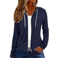 thumbnail image 2 of YLHFASHION Zip Up Jackets For Women 2025 Fall Basic Lightweight Sweatshirt Print Long Sleeve Shirts Drawstring Full Zip Hoodies Spring Savings Clearance Women's Long sleeve T-shirt, 2 of 5