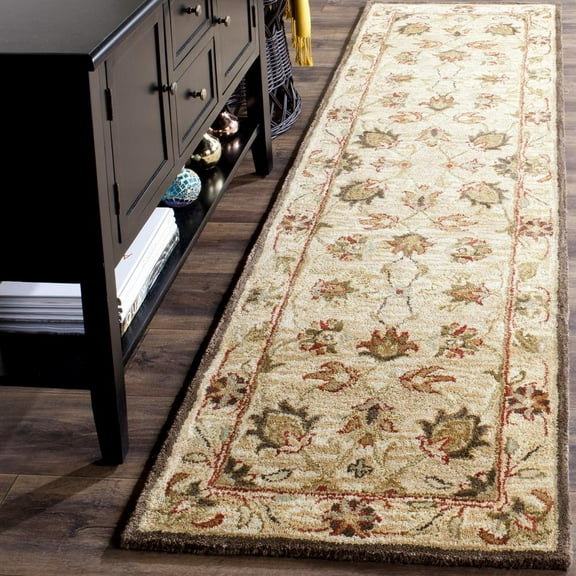 SAFAVIEH Antiquity Weldon Traditional Floral Wool Runner Rug, Beige, 2'3" x 12'