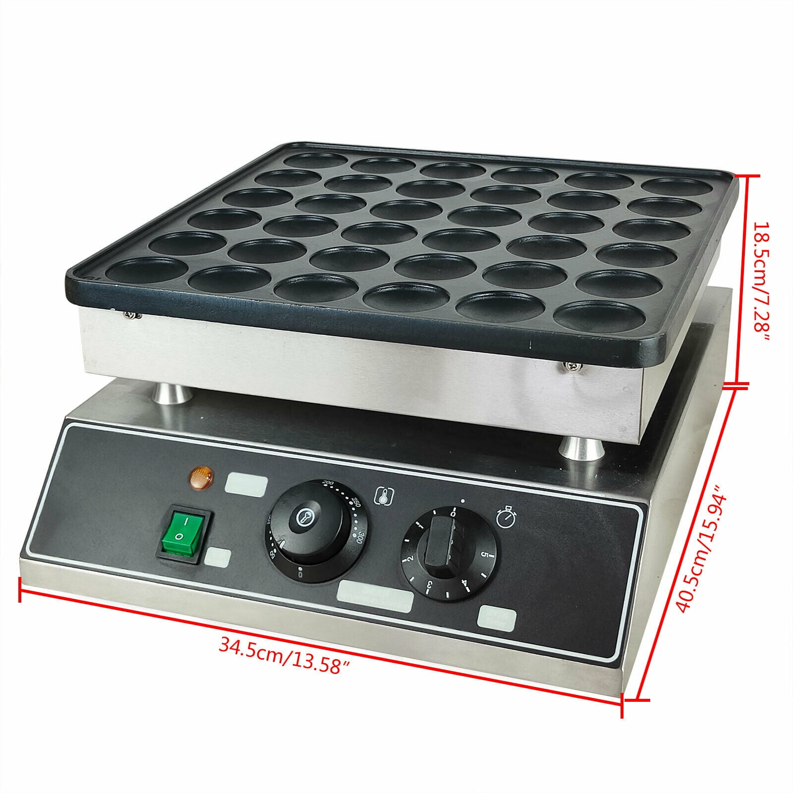 Waffle Furnace 36 Grid Electric Pancake Maker Stainless Steel Waffle Bread Maker Non-stick Pan Nonstick 36 Holes Electric Mini Dutch Pancakes Maker Baker Machine Commercial Home Electric Waffle Maker