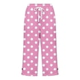 thumbnail image 4 of Maean Women's Capri Pants Polka Dots Straight Leg Elastic Waist Drawstring Trousers Casual Capris Pant, 4 of 5