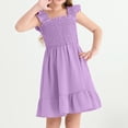 thumbnail image 7 of TQWQT Purple Dresses for Girls Summer Sleeveless Basic Dress Size 10-12 Kids Smocked Sundress Cute Crewneck Mini Dress Girls Dresses Tween Girls Clothes Purple 160, 7 of 7