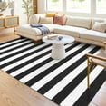 thumbnail image 2 of iOhouze Outdoor Area Rugs Black and White Striped Outdoor Rug 5x7 ft Washable Area Rug Indoor Outdoor Cotton Striped Rugs Large Floor Carpet for Garden Patio, 2 of 7