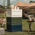 thumbnail image 2 of Outdoor Storage Box,Collapsible Storage Bins Multi Plastic Storage Crateswith Wooden Lid Collapsible Storage Bins Modern Innovation, 2 of 5