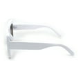 thumbnail image 3 of Womens 20s Mod Design Thick Plastic Rectangle Fashion Sunglasses White Brown, 3 of 4