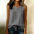 thumbnail image 5 of Noric Women's Sleeveless Tank Tops Summer Casual Crew Neck Loose Fit Solid Color with Pleated Tops, 5 of 8