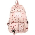 thumbnail image 4 of Ngheia Claerance! Pink Strawberry Corduroy Backpack, Chic Shoulder Bag for Schol and Travel, Spacious and Fashionable, 4 of 8