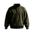 thumbnail image 5 of UVEASISHA Oversized Henley Sweatshirts for Men Half Button Stand Up Collar Pullover Top Drop Shoulder Long Sleeve Fall Sweatshirt Solid Color Stylish Pullovers Army Green S, 5 of 9
