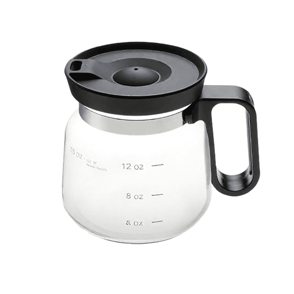 16 fl oz / 473 ml Glass Coffee Mug, Heat-Resistant Transparent Carafe Shaped Beverage Cup with Wide Handle, Black Sip Lid, Smooth Pour Spout, Capacity Measurement Marks for Home, Office