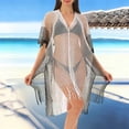 thumbnail image 2 of successthop Women's Swim Cover Ups for the Beach Casual Crewneck Dress Short Sleeve Swimsuit Summer Holiday Swimwear, 2 of 5