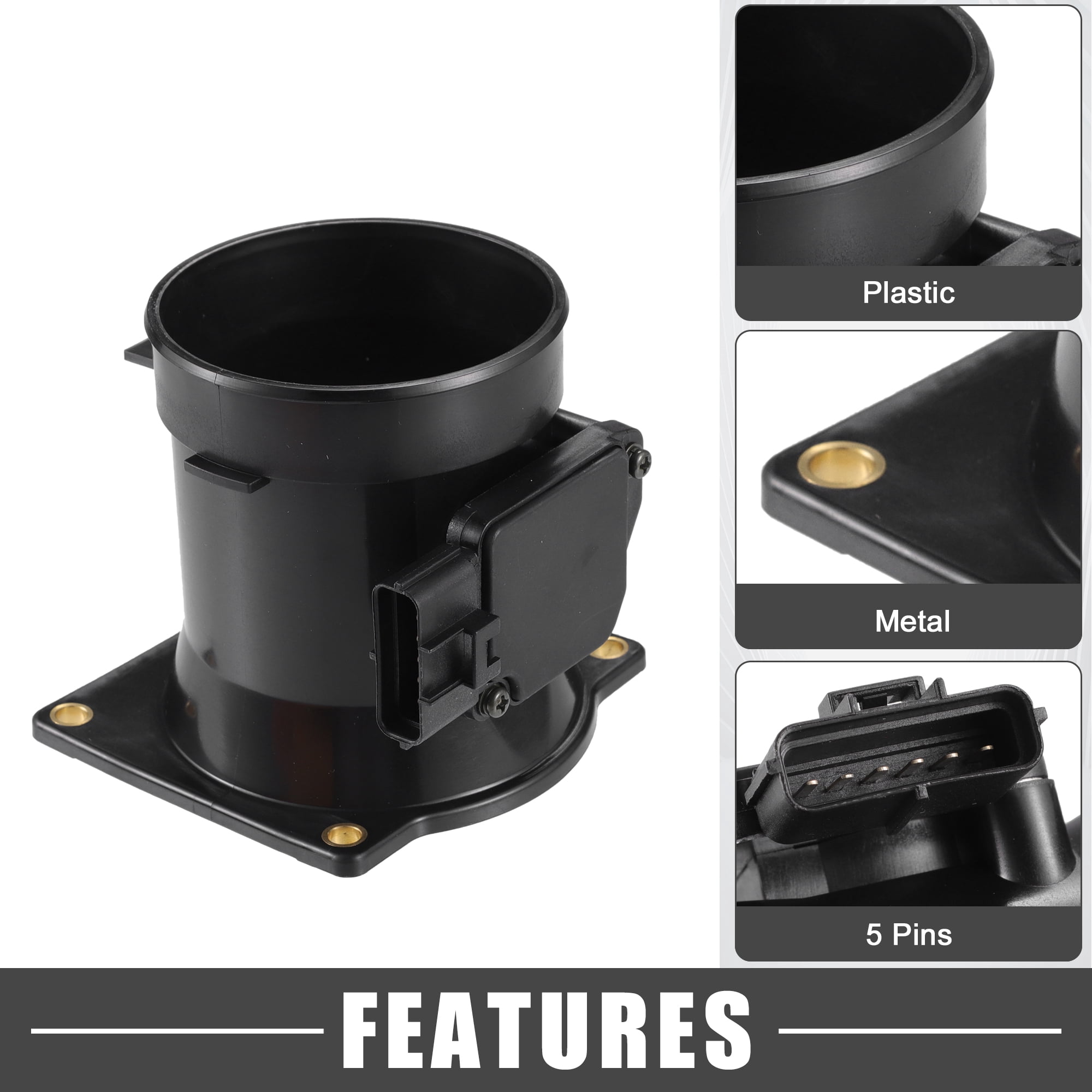Unique Bargains MAF Sensor Assembly No.YC2F-12B579-BA MAF Mass Air Flow Sensor for Ford F-150 2004-2007 Plastic Black