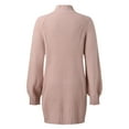 thumbnail image 5 of WTXUE Dresses, Bodycon Dress Long Sleeve Vestidos Casuales Para Mujer High Neck, Autumn Winter Turtleneck Casual Sweater Dress Ladies Sweater Dress Solid Mid-Length Women, Pink Size XL(US:10), 5 of 5