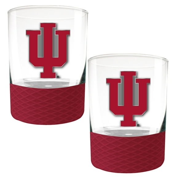 Indiana Hoosiers 2-Pack 14oz. Rocks Glass Set with Silcone Grip
