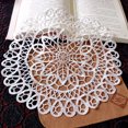 thumbnail image 1 of Round Hollow Coaster Lace Embroidered Tablecloth Dining Table Bowl Heat Insulation Mat Fabric Decorative Ornaments Props, 1 of 6