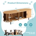 thumbnail image 2 of Haverchair 63" Cat Litter Box Enclosure for 2 Cats with Sliding Doors, Modern Fluted Hidden Litter Box Furniture with Scratch Pad and Sisal Ball, Indoor Large Cat House Cabinet End Table TV Stand, 2 of 9