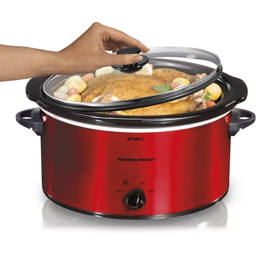 Hamilton Beach 5Quart Portable Slow Cooker Crockpot Color Red