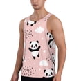 thumbnail image 2 of Fotbe Panda Pattern Men's Quick Dry Workout Tank Top Gym Muscle Tee Fitness Bodybuilding Sleeveless T Shirt Breathable Workout Shirt-3X-Large, 2 of 9