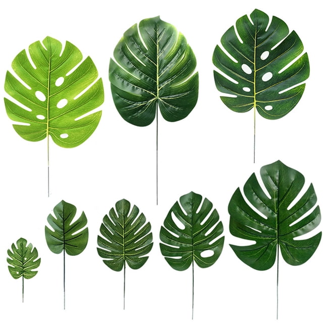 10Pcs Artificial Monstera Turtle Leaf Plant Background Wall Party Decoration
