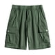 thumbnail image 1 of pstuiky Pantalones cortos para hombre, Pantalones cortos cargo para hombre, para correr, con múltiples bolsillos, cintura elástica, de algodón, para senderismo. Pantalones cortos de golf, 1 of 8