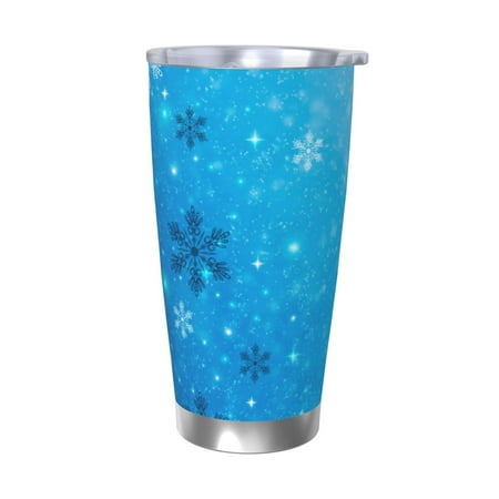 

Qekee Winter With Snowflakes Print 20OZ Car Cup Stainless Steel Vacuum Insulated Tumbler Tumbler Cup With Lid And Straw Travel Coffee Mug-Without Straw