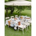 thumbnail image 4 of Outdoor Tablecloth with Umbrella Hole for Patio/Picnic/Party/Camping, Cat Waterproof Table Cloth Rectangle Table Cover Washable, Funny Cute Fish Leaves Bubble (60"x 102"), 4 of 8